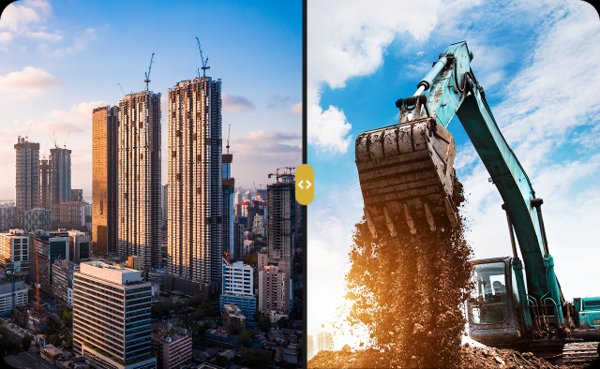 Before and after demolition